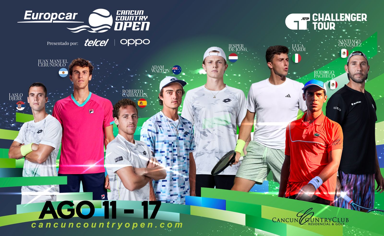 ¡Tenis de talla mundial en México! Europcar Cancún Country Open por Telcel OPPO/ATP Challenger Tour